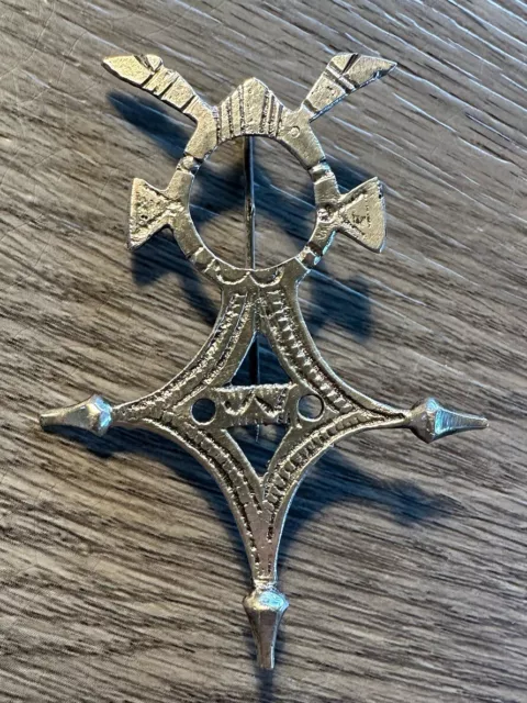 ANCIENNE GRANDE BROCHE - CROIX DU SUD D'AGADEZ TOUAREG - Argent Massif