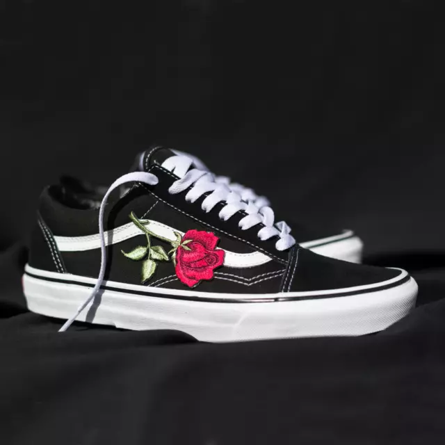 Vans Old Skool Custom Big 'Rose' Patch [Eur 37-48] Unisex Rosen Blumen Sneaker