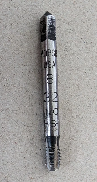 Morse # 8 32 NC Spiral Point Plug Tap GH2 HS - Made in USA Vintage