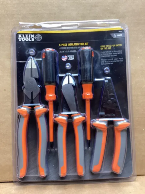 Klein Tools 1000V 5-Piece Insulated Tool Kit Safety Rated 9415R !