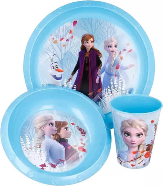 Set Pappa Bimba Disney Frozen 3 Pezzi Servizio Da Tavola Piatti Bicchiere Asilo