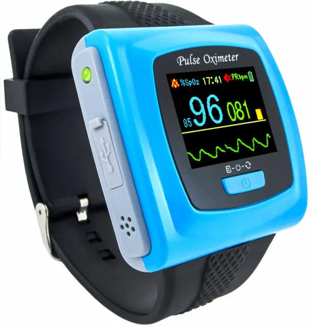 CONTEC CMS50F Wrist Pulse Oximeter with Finger Probe USB Cable and Charger -...