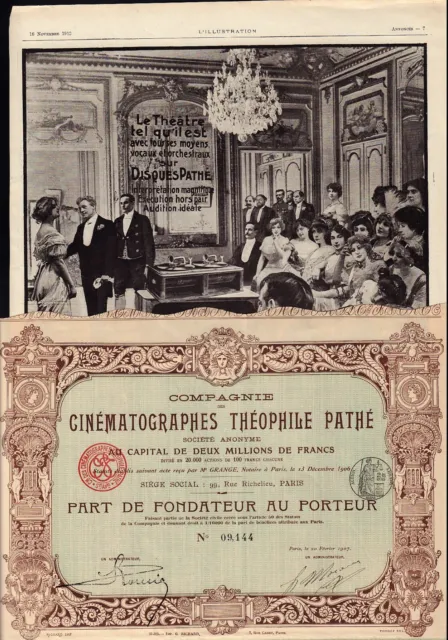 Cinematogaphes Theophile Pathe 1906  Paris France + original vintage ad
