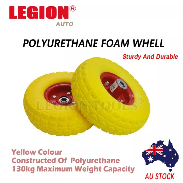 10" POLYURETH PU foam Hand Trolley Truck wheel Cart Sack Wheelbarrow tyre 16mm