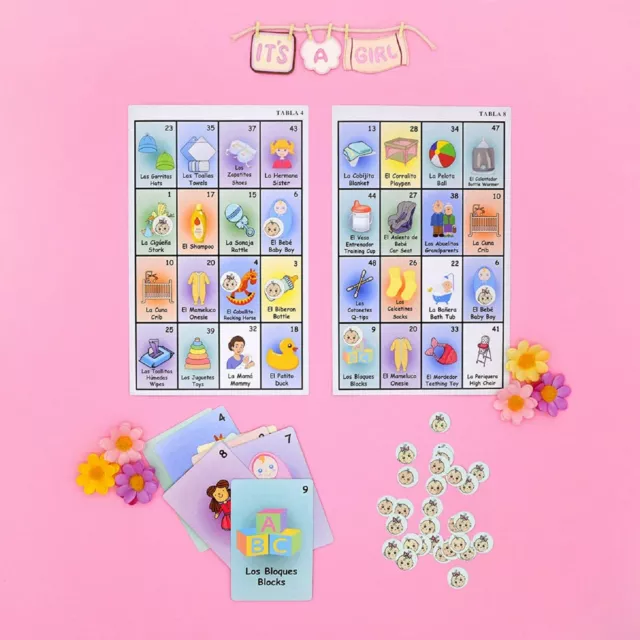 Bingo Juegos Para Baby Shower En Español Espanol 10 Cartones 48 Cartas Premio 3