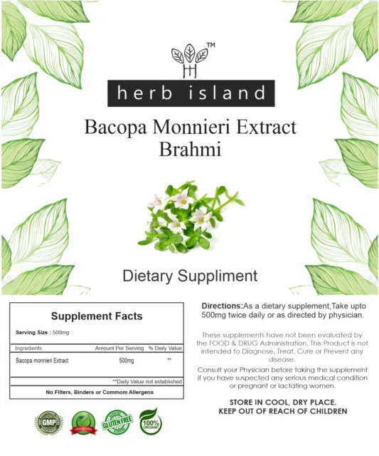 Bacopa Monnieri (Brahmi) Estratto Polvere Boost Cervello Salute Miglioramento