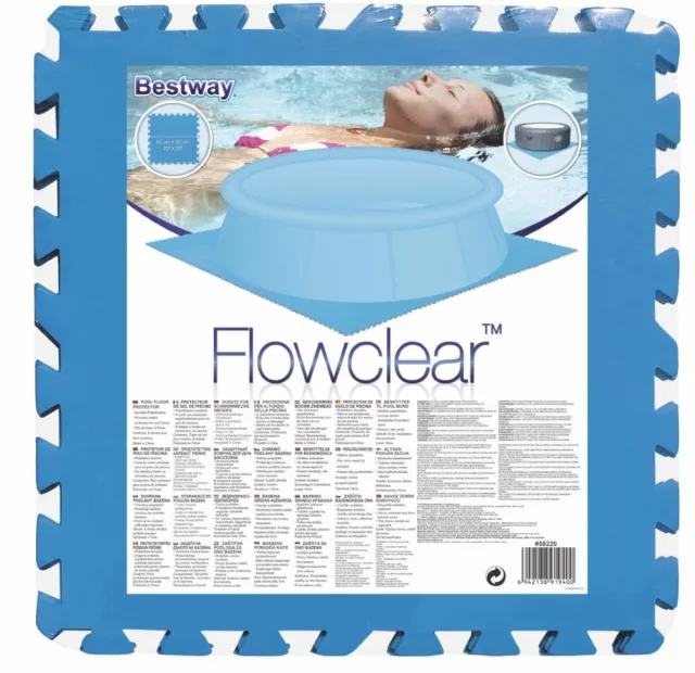 Bestway 20 x 20" Pool Floor Polyethylene Protector Cover Safety Mat - Blue