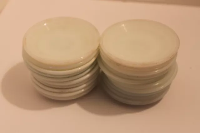 Akro Agate Childs Small White Saucer(S) Concentric Ring/Stacked Disc 10 Avbl Wow