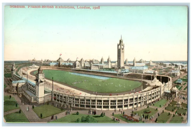 1908 Stadium Franco-British Exhibition London Antique Posted Postcard