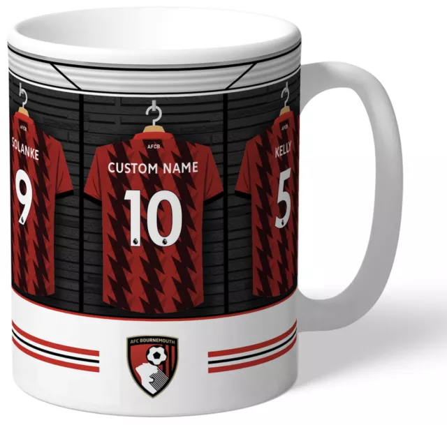 Personalised AFC Bournemouth Dressing Room Shirts Mug - Free Delivery