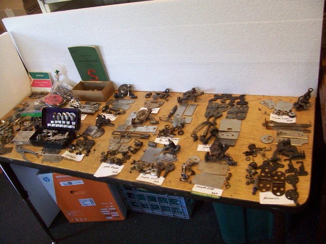 Misc.  Sewing Treadle Machine Front Ends and Drawers Contents