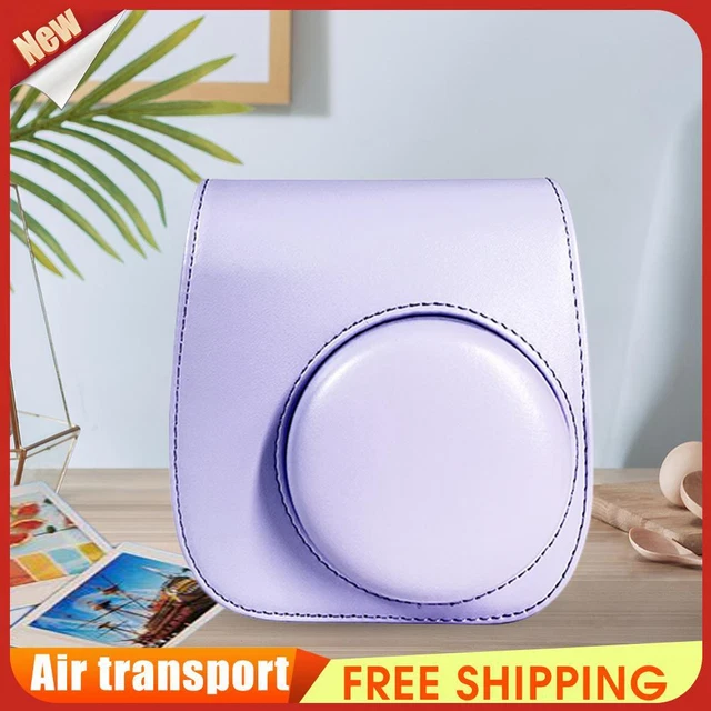 Instant Camera Bags PU Leather for Fujifilm Instax Mini 12/11/9/8 (Purple) *Z