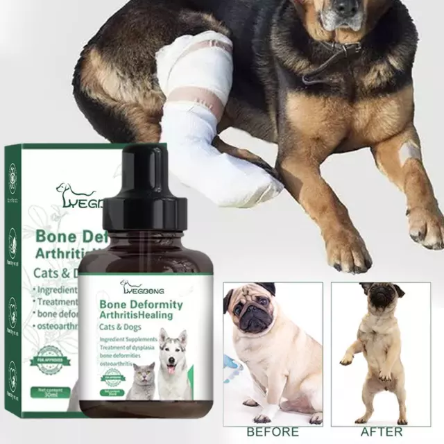 Pet Joint Repair Drops For Dogs, Cats,Cats Body Joint Pain-UK Bone Care B3Q7