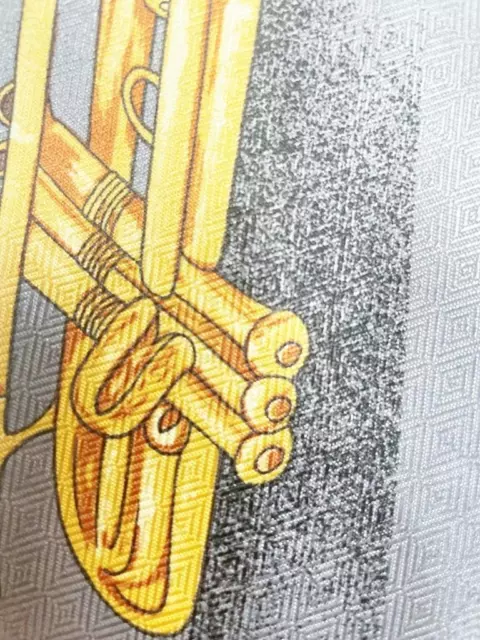 Dino Romaro Black Gray Yellow Brown Trombone Necktie Tie Ja0723D