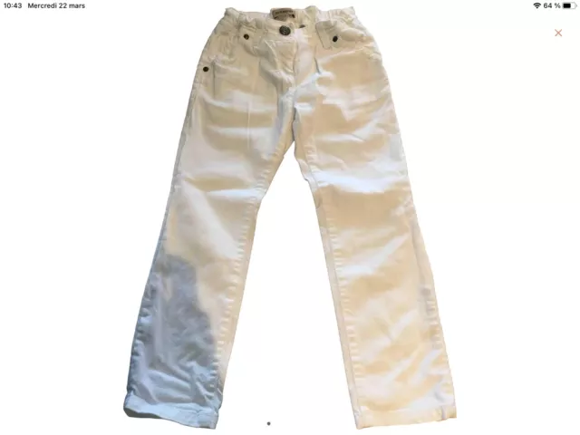 Très beau et authentique jeans blanc Burberry 5 ans Tbe