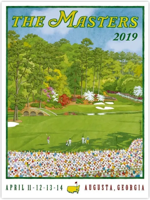 2019 Masters Tournament Augusta National Golf Club Tiger Woods Poster Unframed