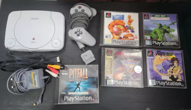 Sony Playstation 1 PSONE Console PS1 Bundle + 5 Games + Controller. GC. Free P+P