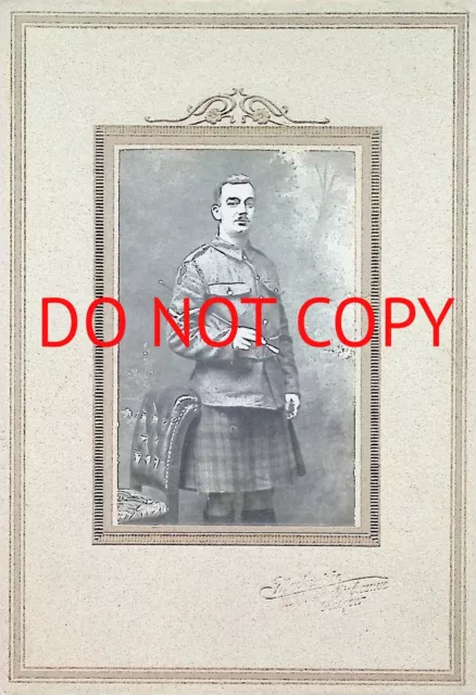 Man Kilt Highlander Studio Photograph on Card (661)