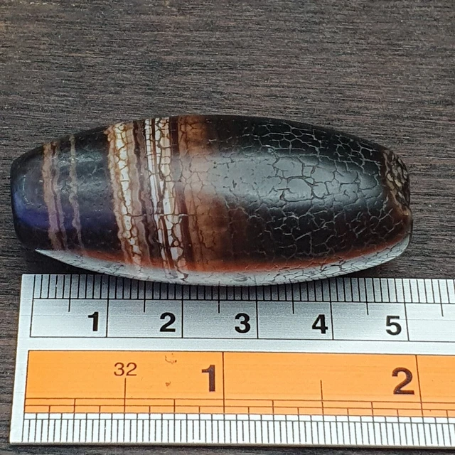 Antique Ancient Old Himalayan Indo Tibetan Very Rare Agate Bead 49mm