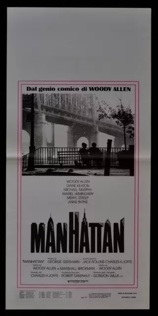 locandina originale MANHATTAN woody allen meryl streep hamingway keaton B197