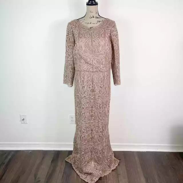 JS Collections NWOT Womens Metallic Soutache Evening Gown Dress Size 16W