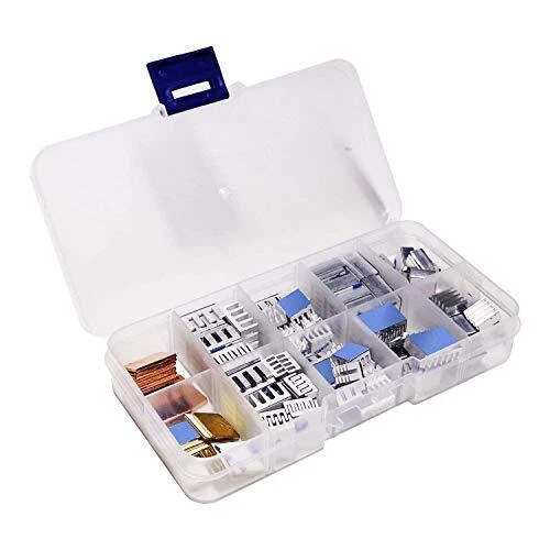 Pastall 100 PCS (8 Different Sizes) Heatsink Kit with Conductive Adhesive Tap...