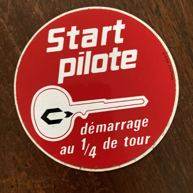 Sticker Start Pilote, démarrage au 1/4 de tour