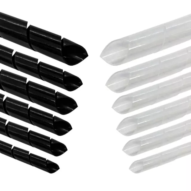 5-20m Spiralband 4mm - 24mm (1,5-130mm) Kabelschlauch Transparent Flexibel Schla