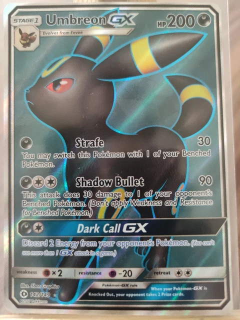 Umbreon GX 142/149 Sun & Moon Base Full Art Ultra Rare Holo Pokemon Card