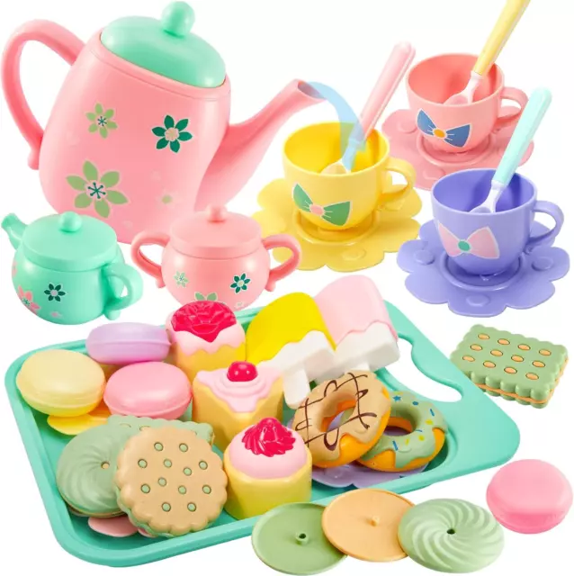 Set Da Tè Giocattolo Cibo Accessori Cucina Bambini Dessert Giocattoli Con Gelato