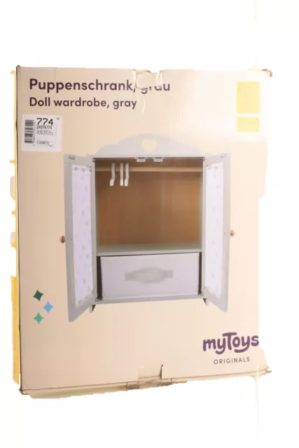 myToys Puppenschrank grau, L 40 cm  B 22 cm  H 58 cm, neu OVP, aus Holz, 4 Jahre