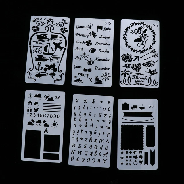 36 PIEZAS Plantillas de Pintura de Dibujo Plantillas de Pintura Blanca Cuenta de Mano Santo para