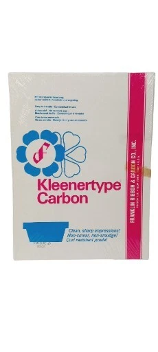 New Kleenertype Carbon Sheets (100) Non-Curl #8 Black by Franklin Co. SEALED