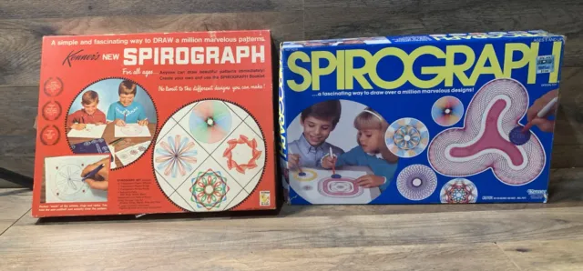 1967 1986 Kenners Spirograph Drawing Set Lot Of 2 With Extras Vintage