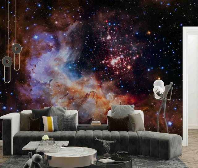 3D SPACE Starry Sky Wallpaper Wall Mural Removable Selfadhesive