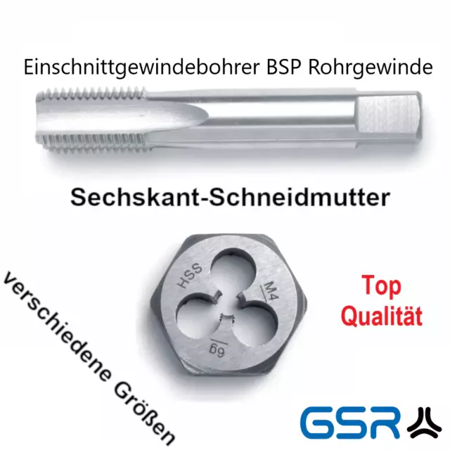 GSR - Gewindebohrer Rohrgewinde BSP Schneideisen Gewindeschneider Schneidmutter