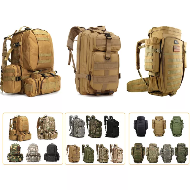 Military Tactical Backpack Rucksack Outdoor Camping Travel Hiking Bag 28/56/75L
