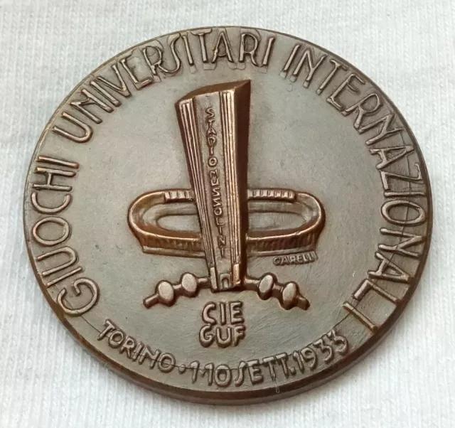 1933 International UNIVERSITY GAMES participant MEDAL Torino Mussolini Stadium