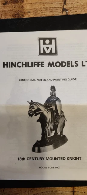 Figurine Chevalier Hinchliffe 80mm - 13ème Siècle - Plomb à Peindre - Occasion