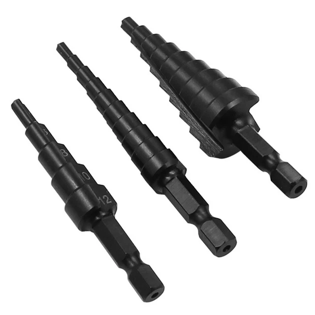 Azote Revêtu Droit Gorge Step-Drill Embout 3-12mm 4-12mm 4-20mm Trou Coupeur