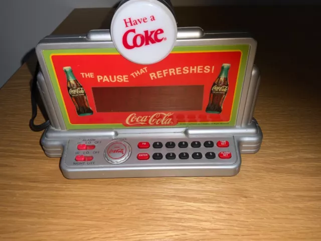 Vintage Coke Digital Alarm Clock Night Light -Keeps time but cannot change/set