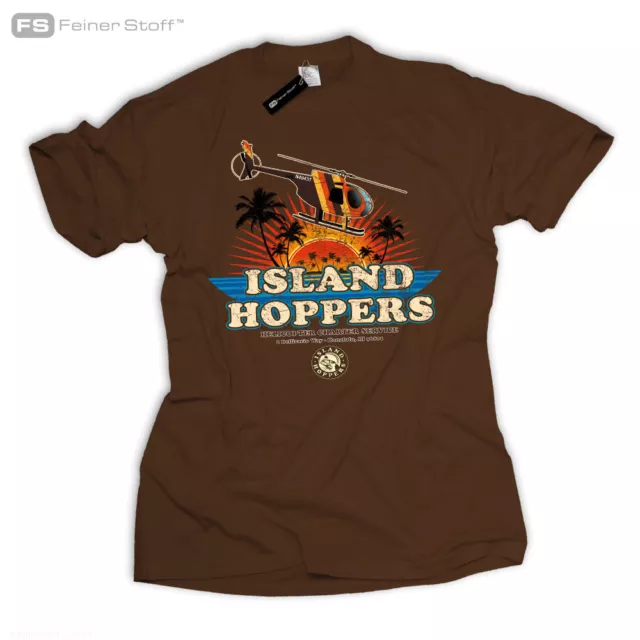 ISLAND HOPPERS Tom Magnum TV Selleck Fan 80's Hawaii T-Shirt Thomas Retro Kult