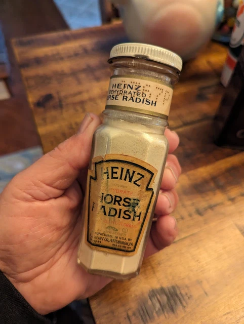 Vintage Heinz Horse Radish Advertising Bottle Jar 2.5oz.