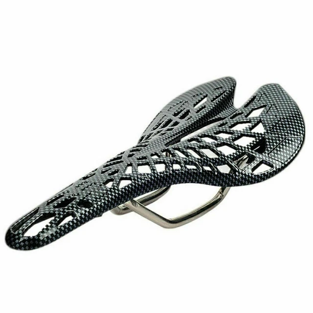 Coussin de vélo, selle creuse 3K en fibre de carbone respirante pour VTT et vélo de route (3K brillant