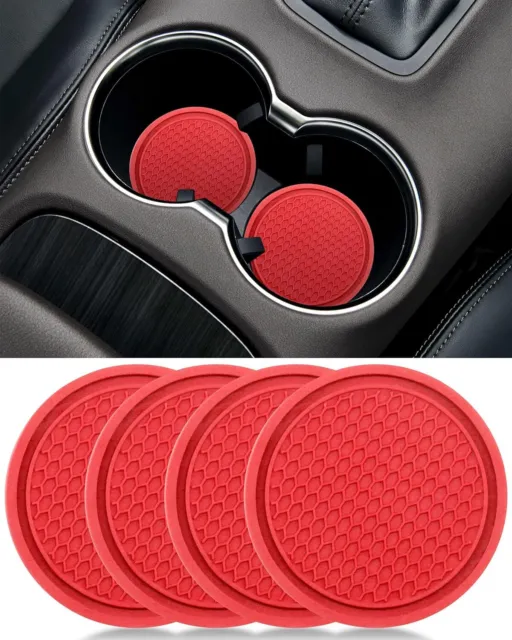 4PCS CUP HOLDER Coasters for Car, Silicone Insert Waterproof Car Red £14.70  - PicClick UK