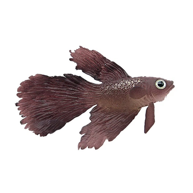 Estatua artificial escultura de pez betta de silicona que brilla la oscuridad