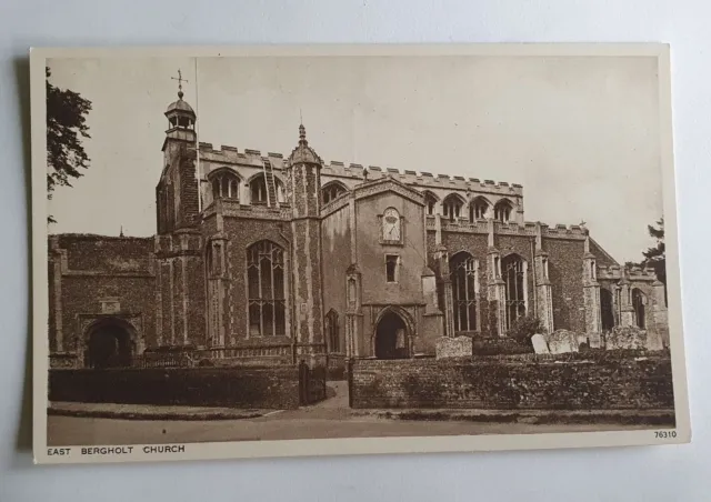 Vintage unveröffentlichte Photochrom Co Postkarte - East Bergholt Kirche, Suffolk #B