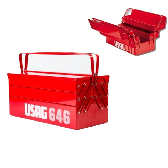 Baule Portautensili USAG 532 - Rosso, Acciaio 1.2mm, 85x35x35cm, Chiusura A Lucchetto - Foto 11