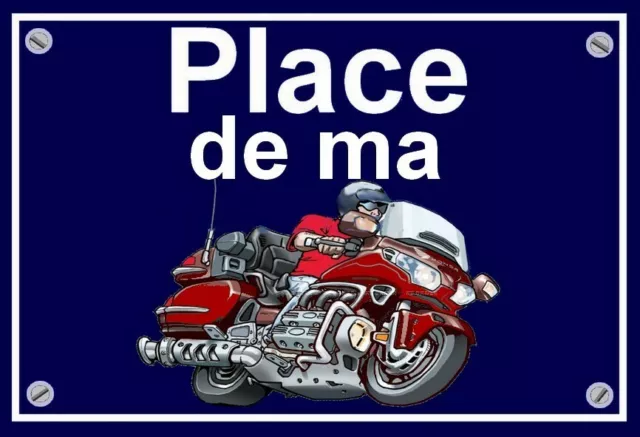 plaque " PLACE DE MA HONDA 1800 GOLDWING couleur rouge  (22 cm x 15 cm x 3 mm)