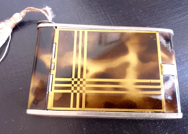 Poudrier Ancien Art Déco En Argent - Années 1930, Avec Miroir, 30 Grammes - Bon état